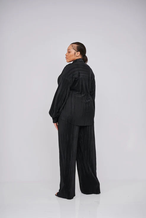 Kaia Tall Maternity Plisse Trouser - Black (Trousers Only)