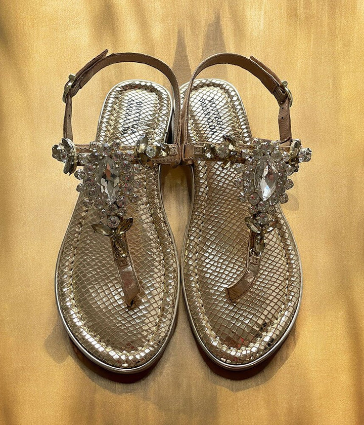 Bottega Luscious Block Heel Sandals - Gold