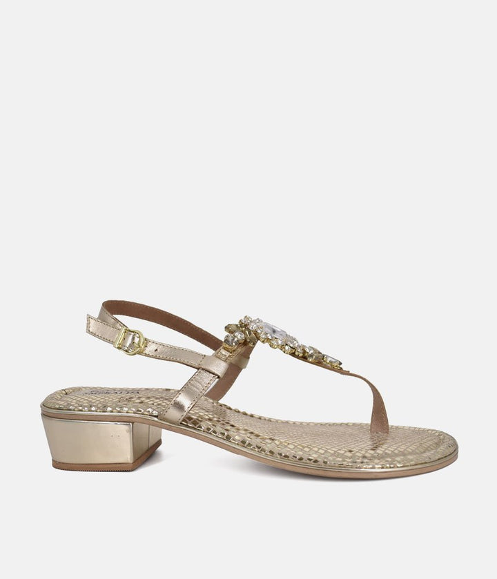 Bottega Luscious Block Heel Sandals - Gold