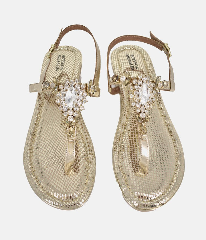 Bottega Luscious Block Heel Sandals - Gold