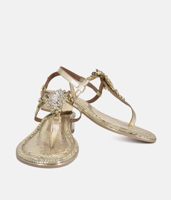 Bottega Luscious Block Heel Sandals - Gold