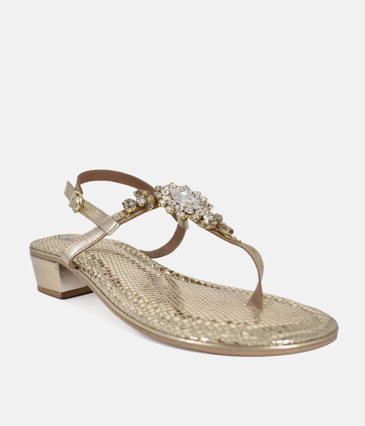 Bottega Luscious Block Heel Sandals - Gold