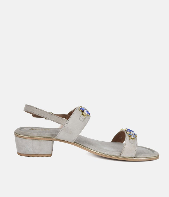 Bottega Lavish Crystal Suede Sandals - Blue