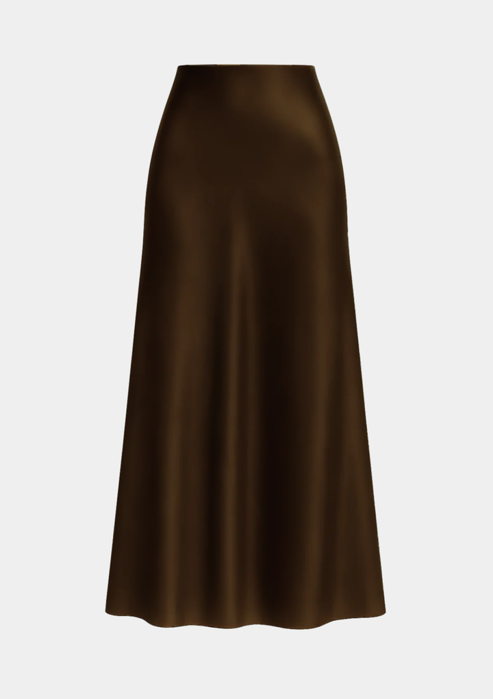 Tall Classic Satin Maxi Skirt  - Midnight Edit