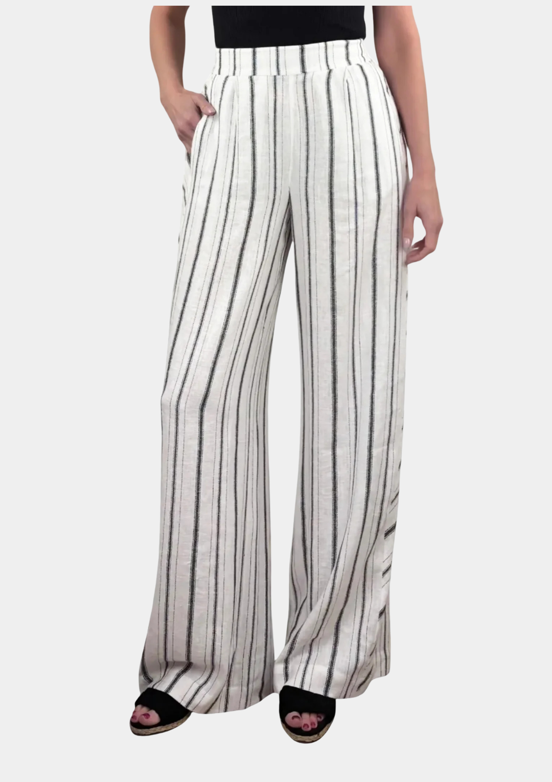 Striped Tall Linen Pants