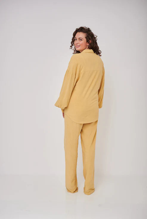 Leilani Tall Maternity Linen Trouser - Mustard Yellow (Trousers Only)