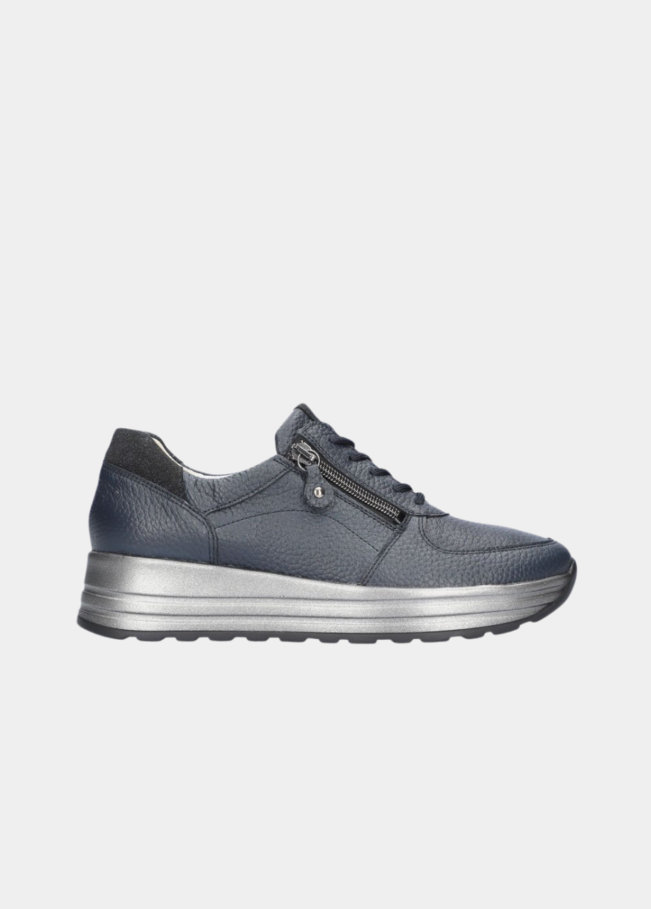 Waldlaufer Fashionable Lace Up Sneakers - Navy