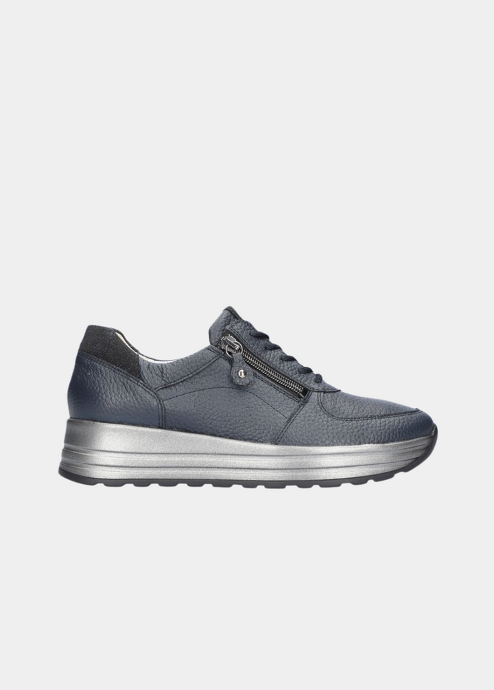 Waldlaufer Fashionable Lace Up Sneakers - Navy