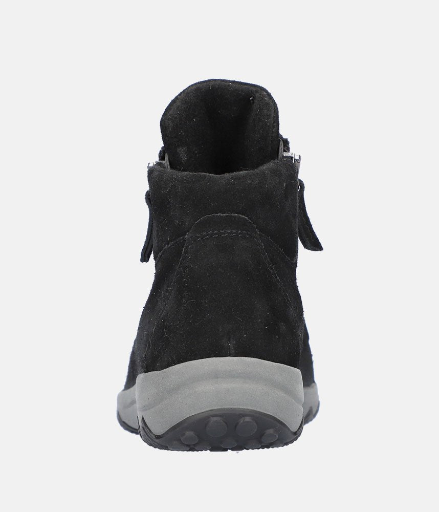Waldlaufer Sporty Suede Hi-Top Ankle Boots - Black