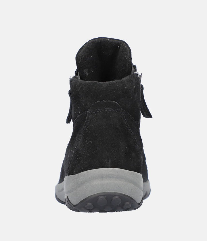 Waldlaufer Sporty Suede Hi-Top Ankle Boots - Black