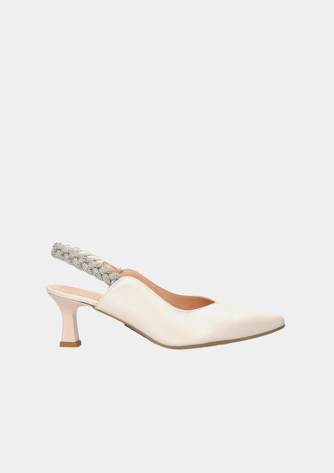 Bioeco Dressy Leather Slingback Heels - Beige