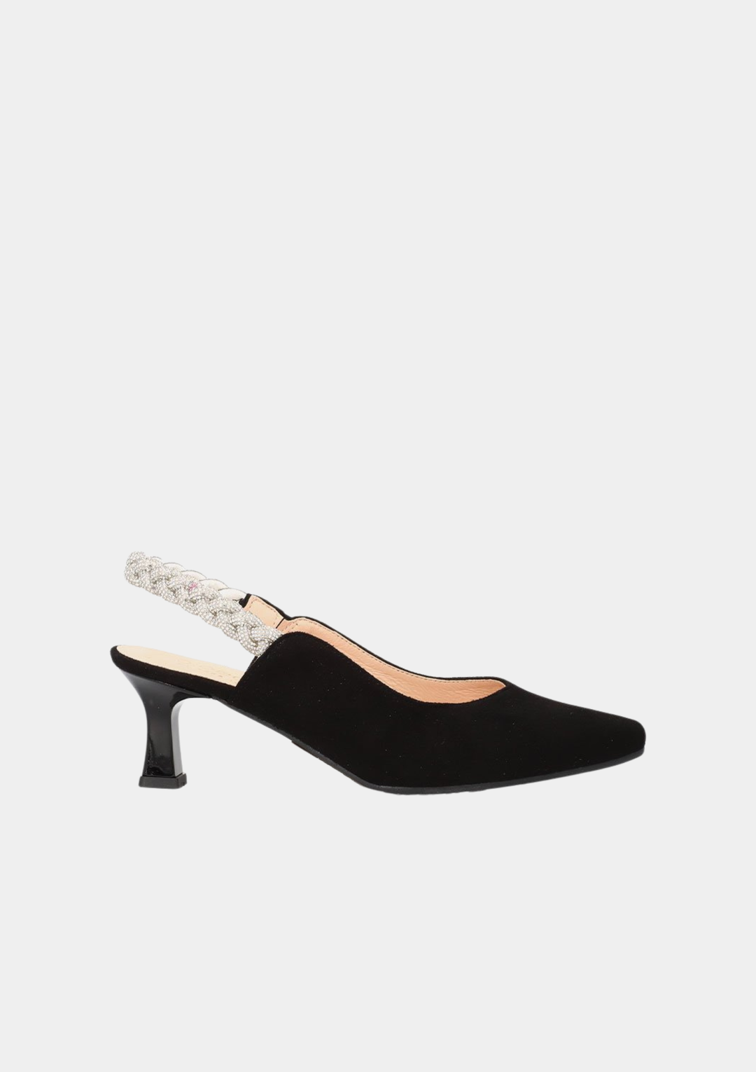 Bioeco Dressy Suede Slingback Heels - Black