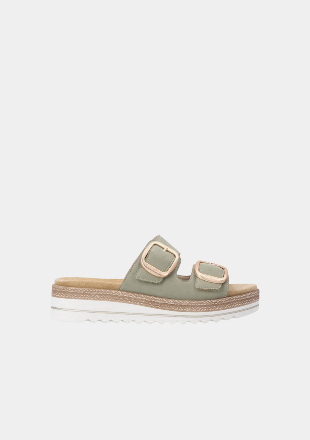 Remonte Trendy Platform Slides - Sage Green