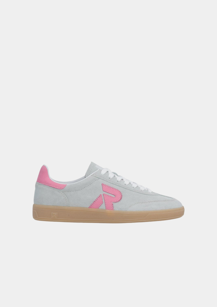 Rieker Gorgeous Lace Up Trainers -  Sage Green & Pink