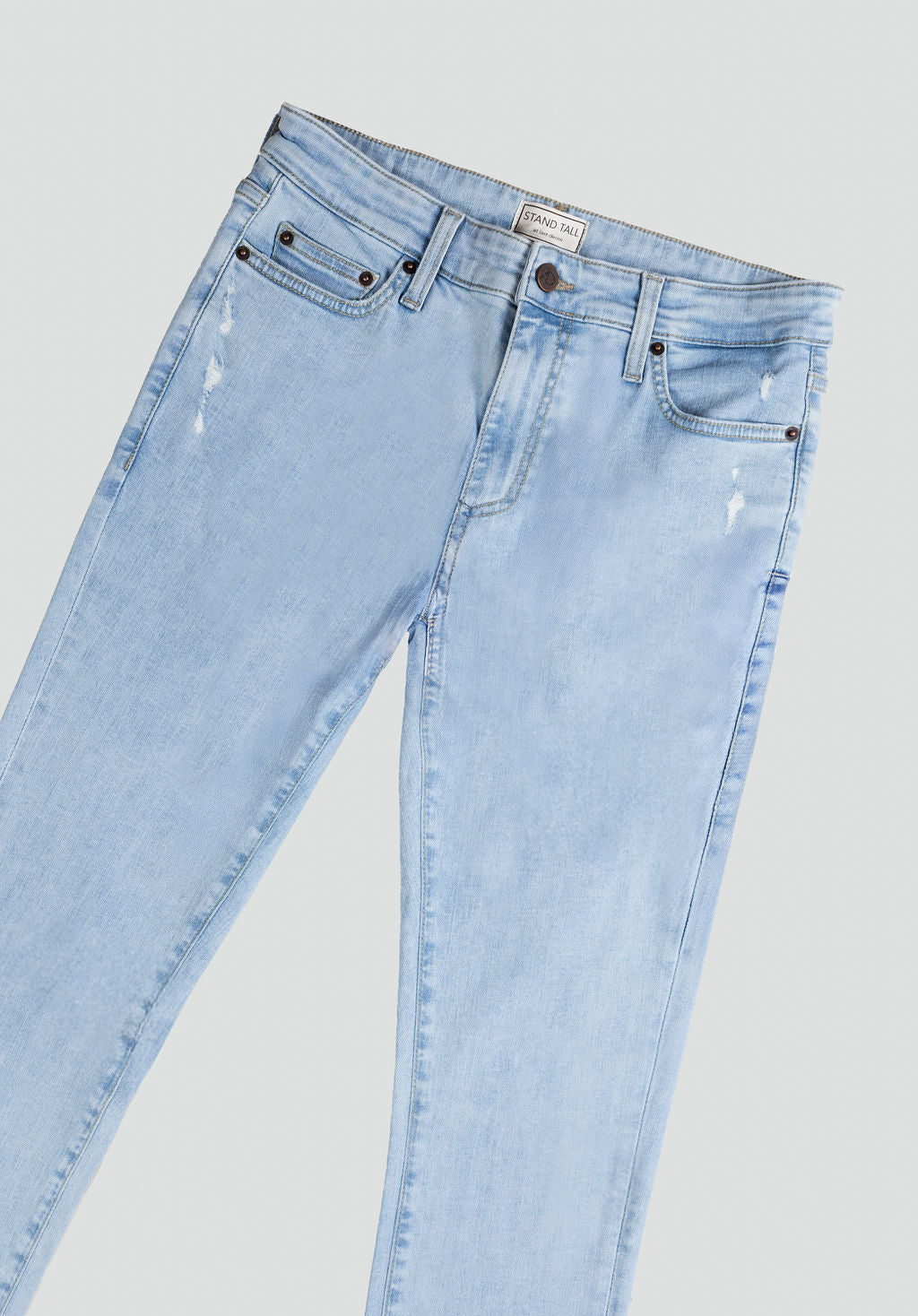 Stretchy Straight Jeans - Light Blue Wash