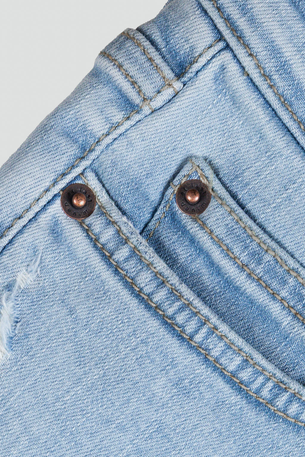 Stretchy Straight Jeans - Light Blue Wash
