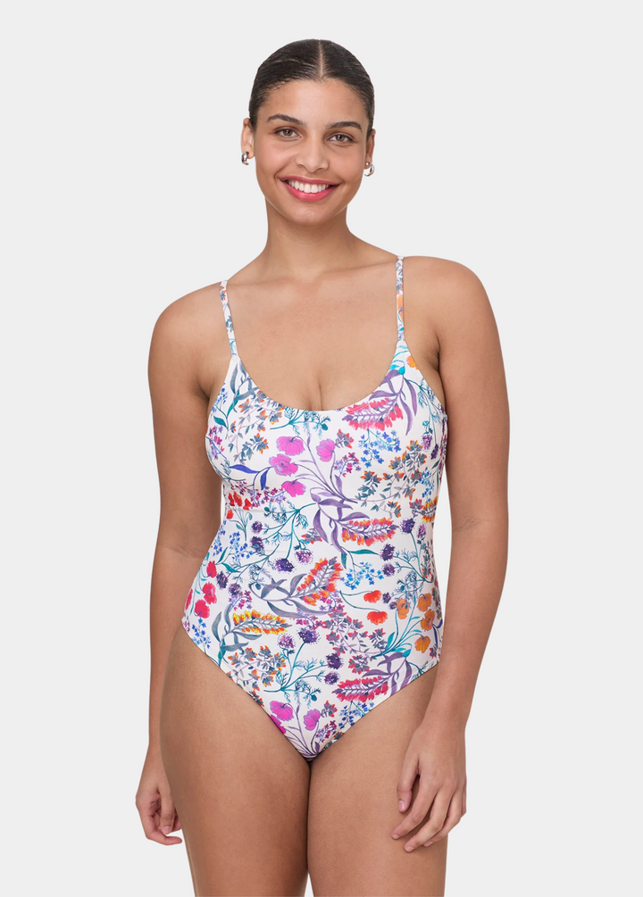 The Amalfi One Piece - Eco Nylon - Botanical Floral - Long Torso