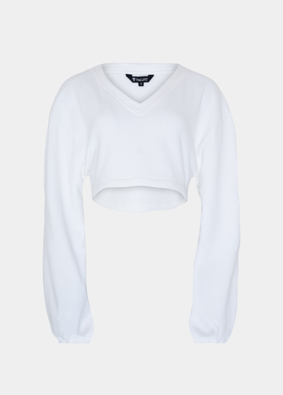 Extended Sleeve V-Neck Sweatshirt