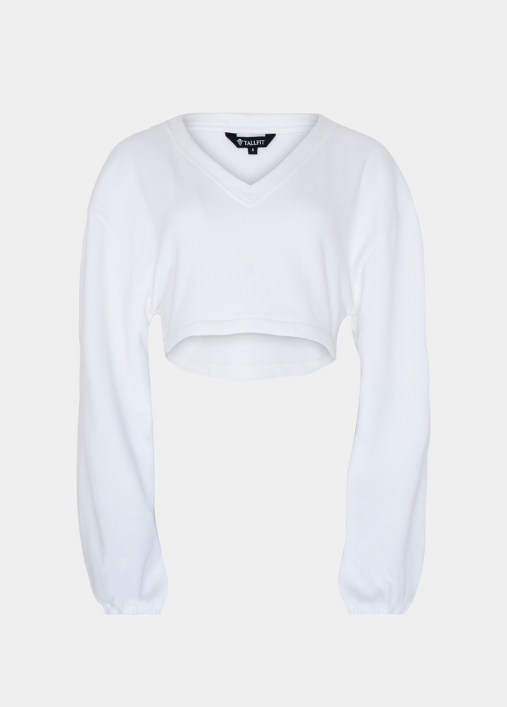 Extended Sleeve V-Neck Sweatshirt