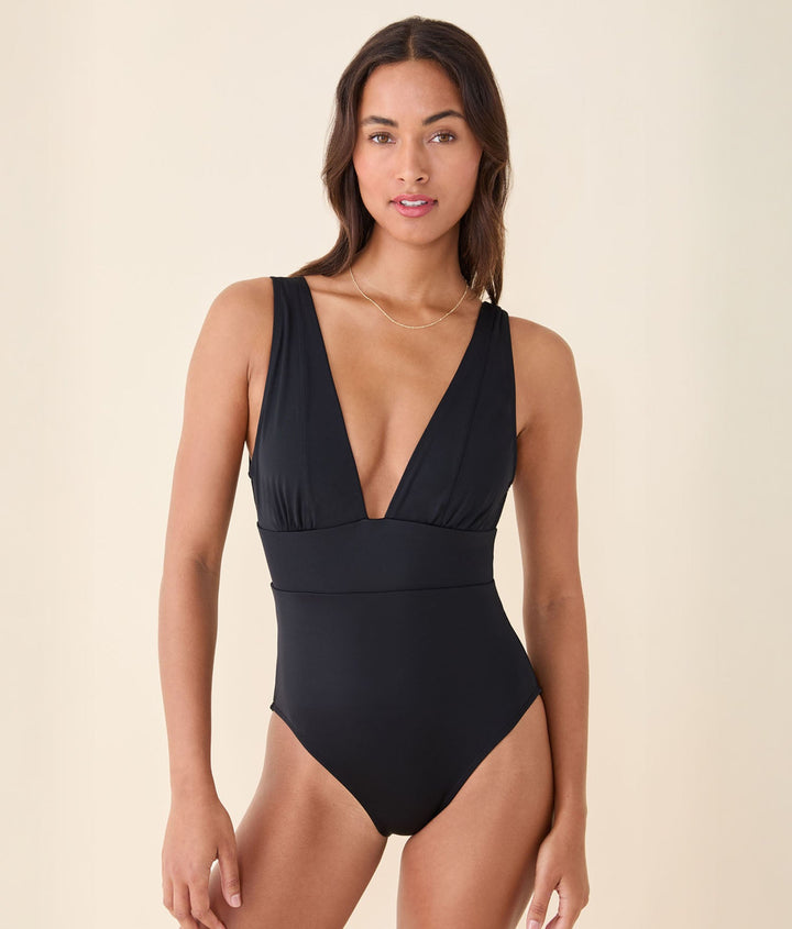 The Mykonos One Piece - Flat  Long Torso  - Black