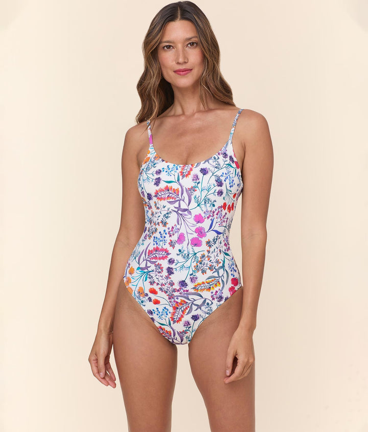 The Amalfi One Piece - Eco Nylon - Botanical Floral - Long Torso