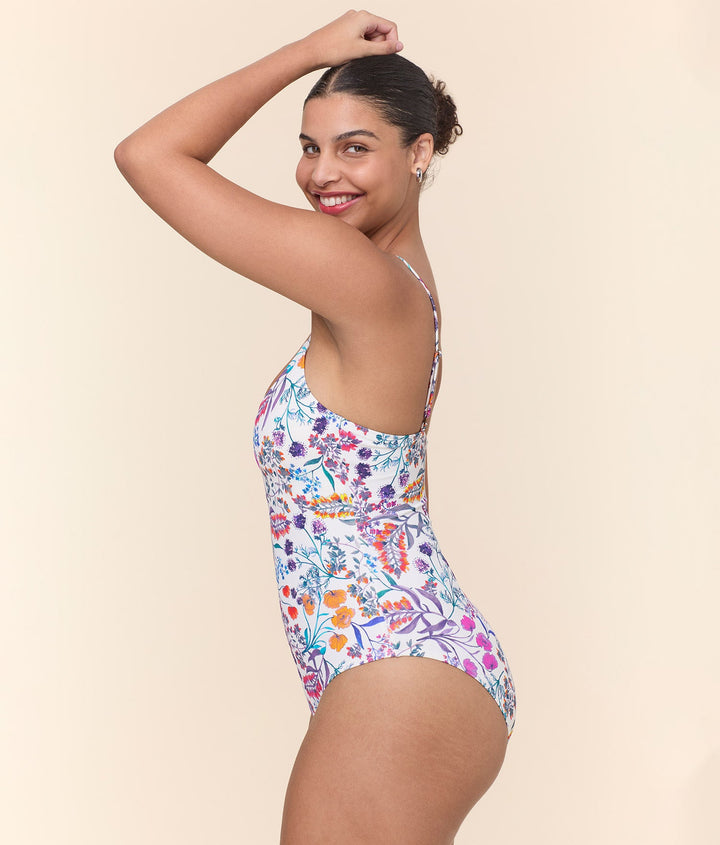 The Amalfi One Piece - Eco Nylon - Botanical Floral - Long Torso