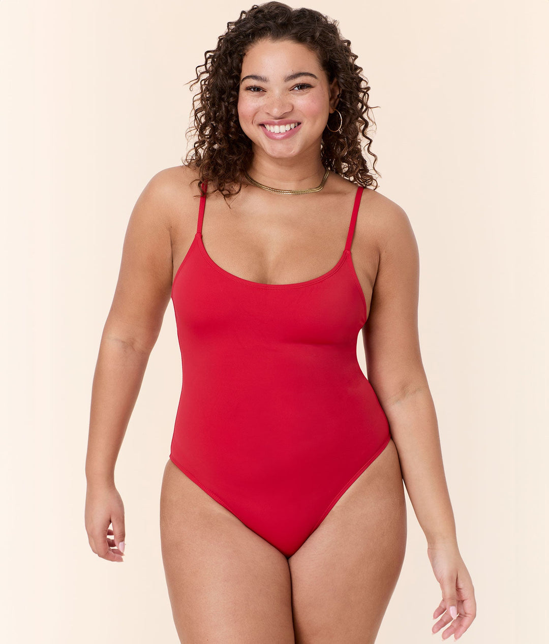 The Amalfi One Piece - Eco Nylon - Cherry Red - Long Torso
