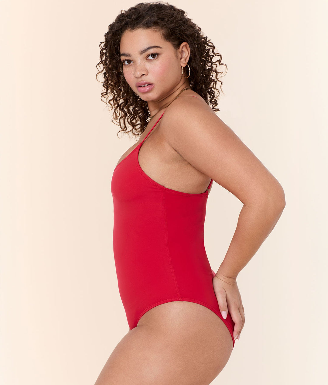 The Amalfi One Piece - Eco Nylon - Cherry Red - Long Torso