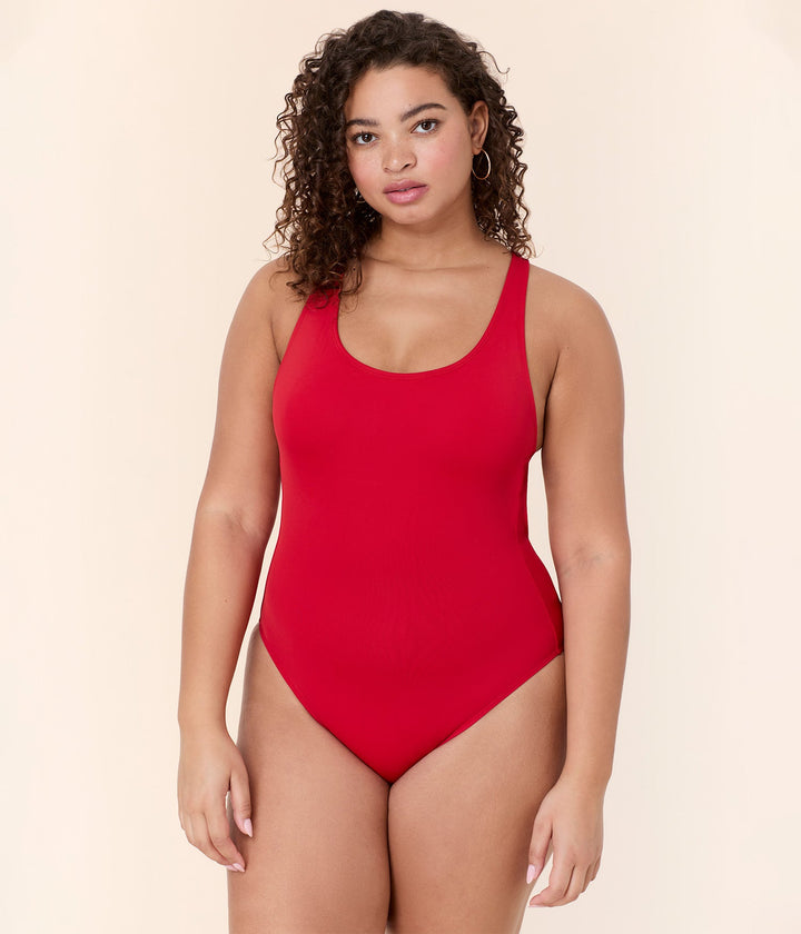 The Tulum One Piece - Eco Nylon - Cherry Red - Long Torso