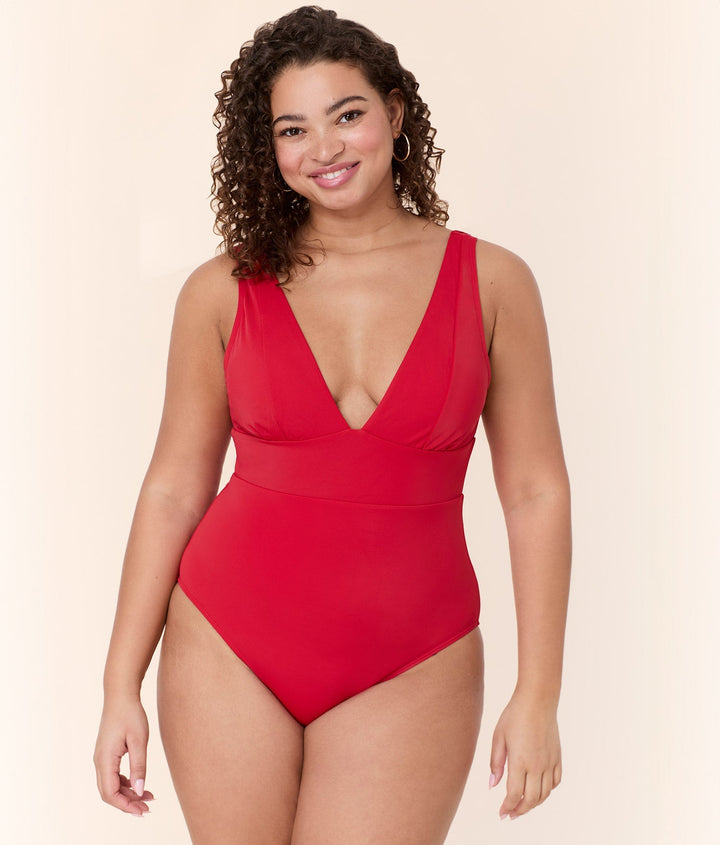 The Mykonos One Piece - Eco Nylon - Cherry Red - Long Torso