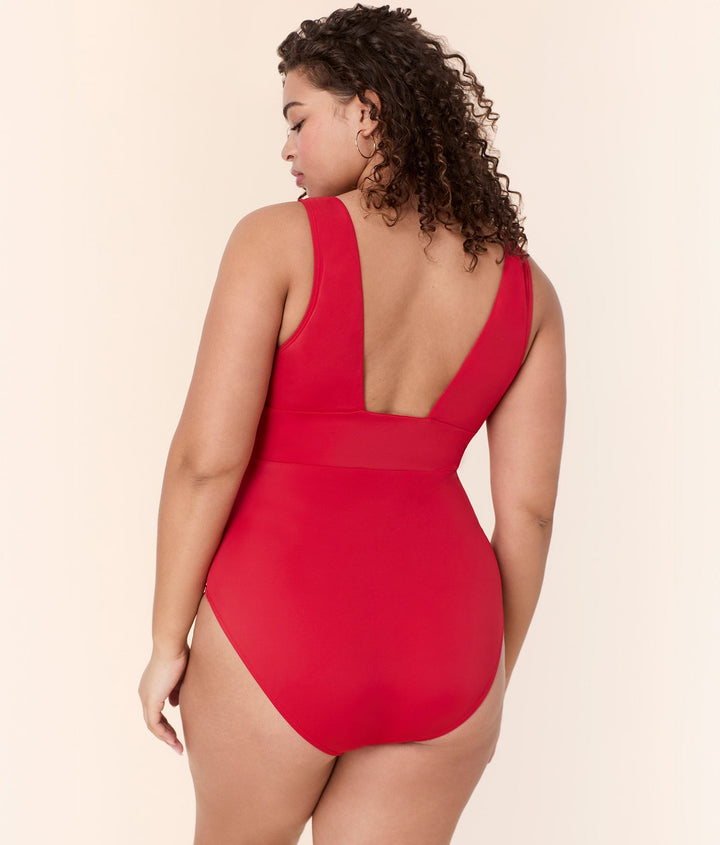 The Mykonos One Piece - Eco Nylon - Cherry Red - Long Torso
