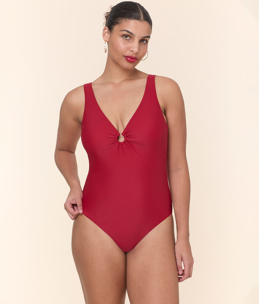 The Bonita One Piece - Eco Nylon - Garnet - Long Torso