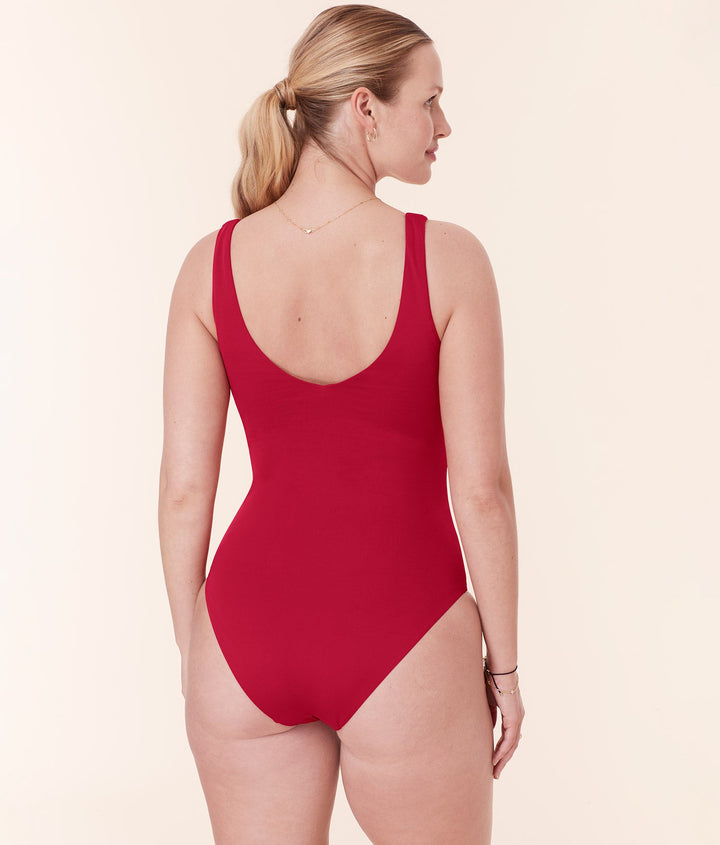 The Bonita One Piece - Eco Nylon - Garnet - Long Torso