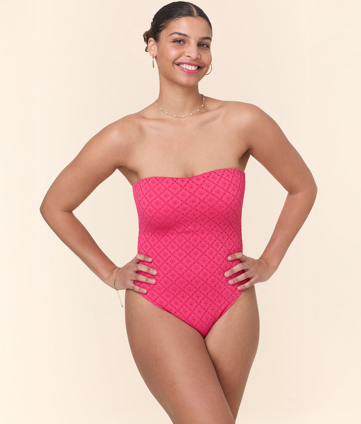 The Kauai One Piece - Eyelet - Begonia - Long Torso