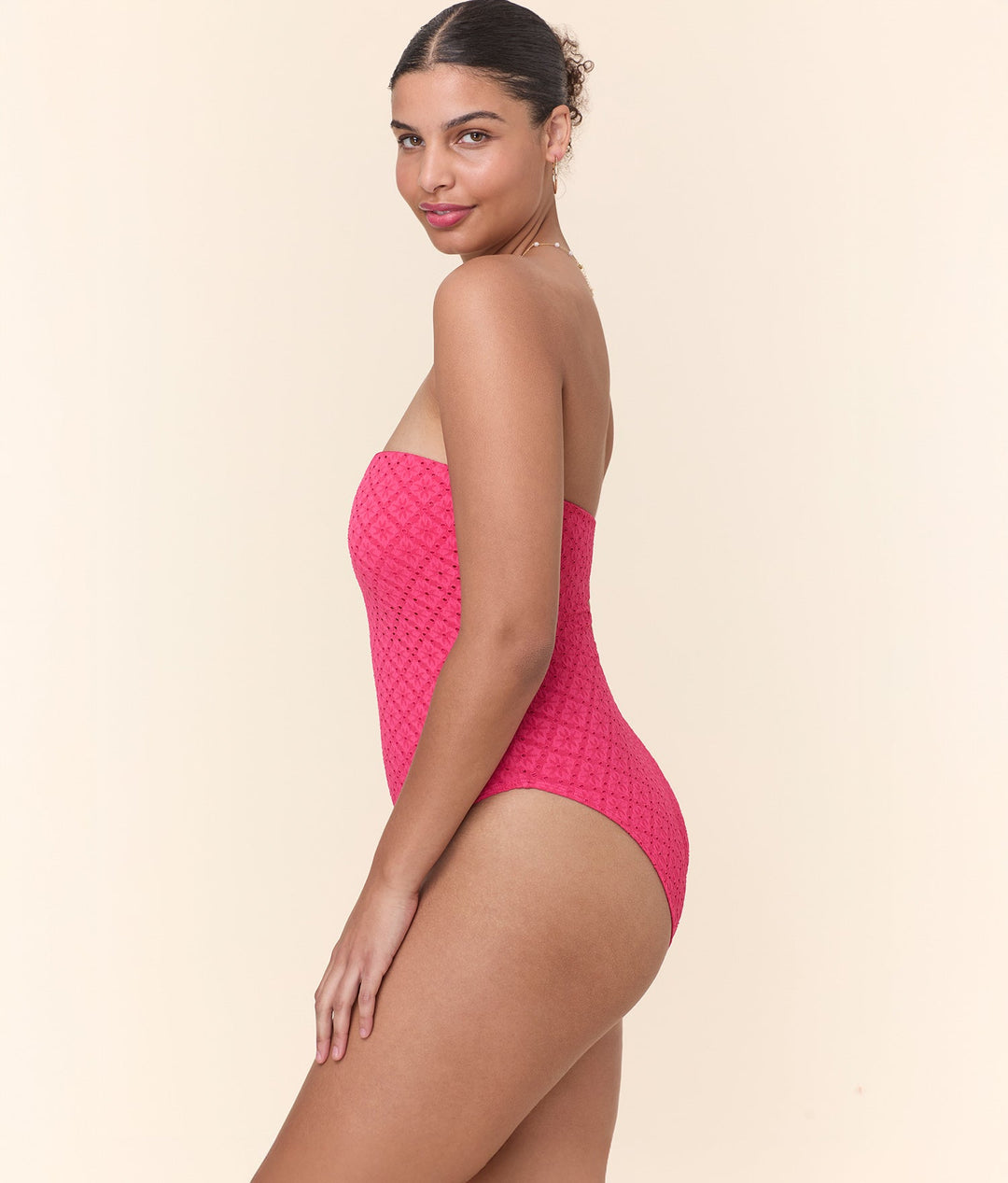 The Kauai One Piece - Eyelet - Begonia - Long Torso