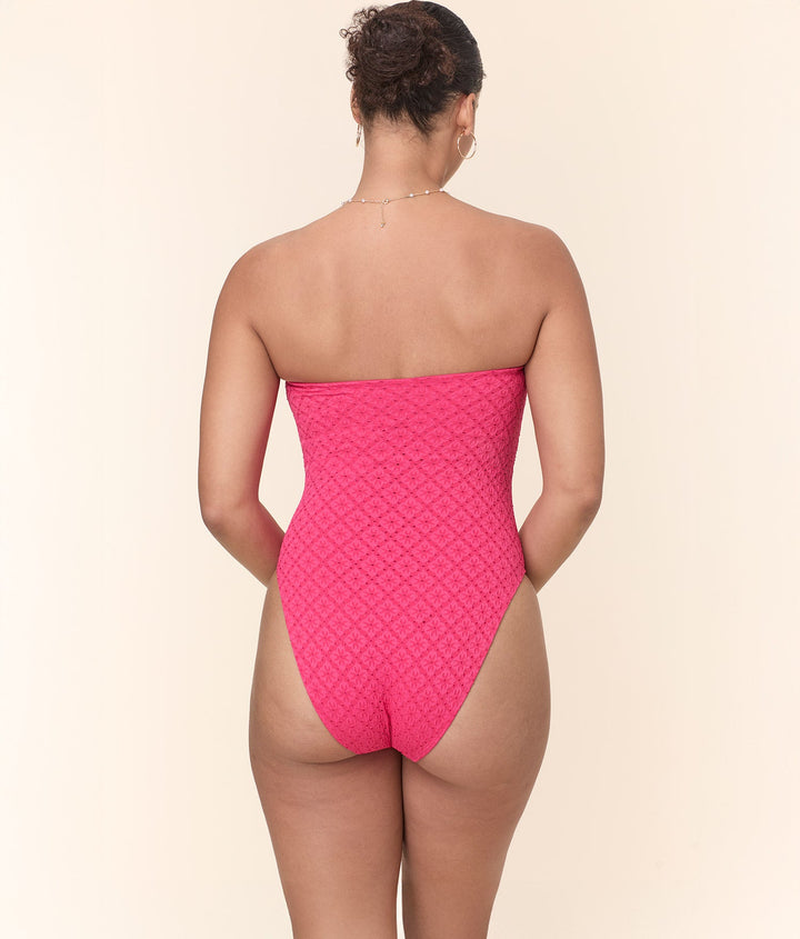 The Kauai One Piece - Eyelet - Begonia - Long Torso
