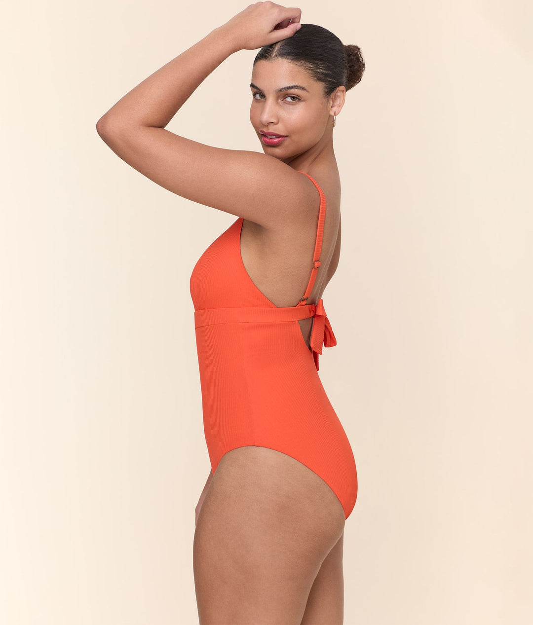 The Honolulu One Piece - Eco Ribbed - Vermillion - Long Torso