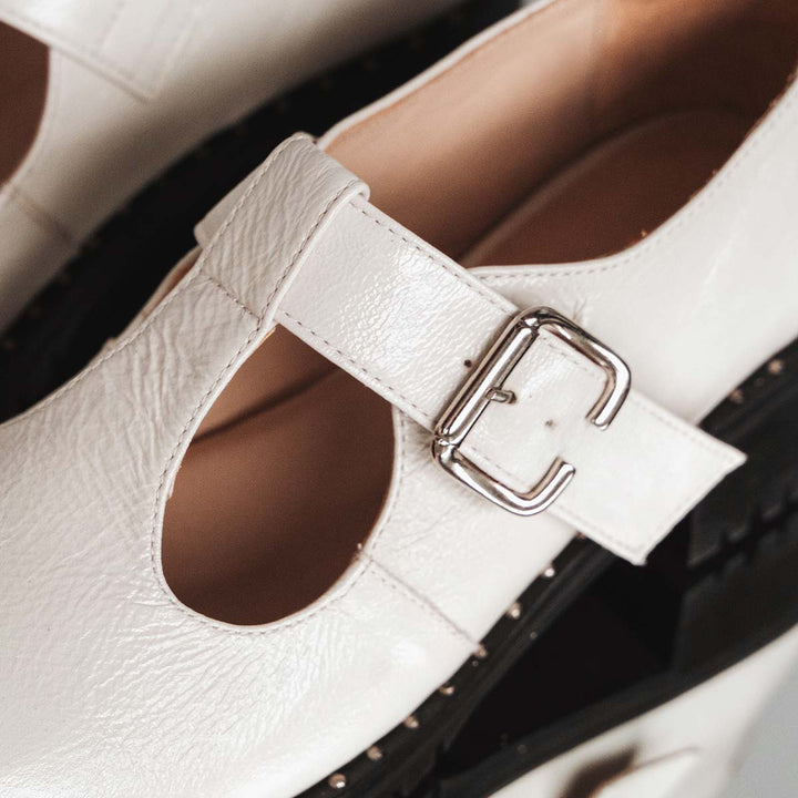 The Academy Mary Jane - White Crinkle Patent