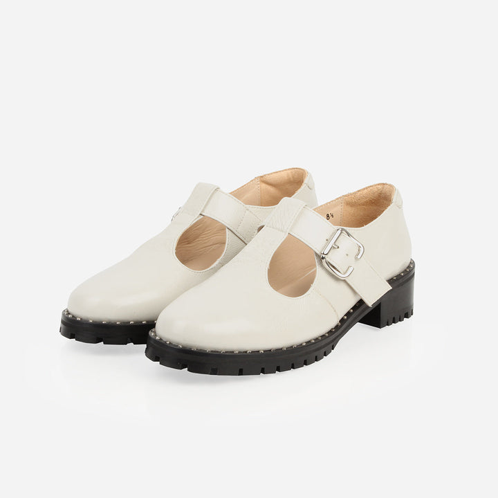 The Academy Mary Jane - White Crinkle Patent