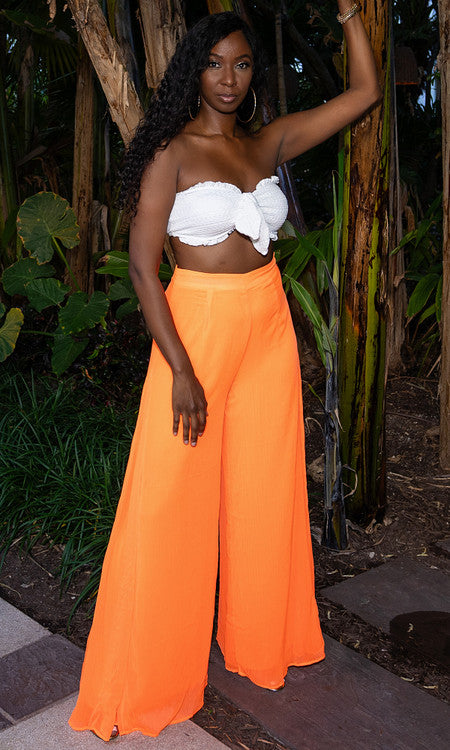 Alani Wide Leg Pants - Orange – Tall Size