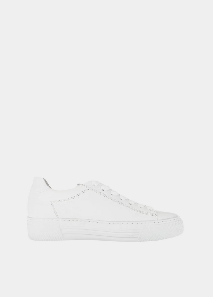 Gabor Trendy White Suede Platform Trainers