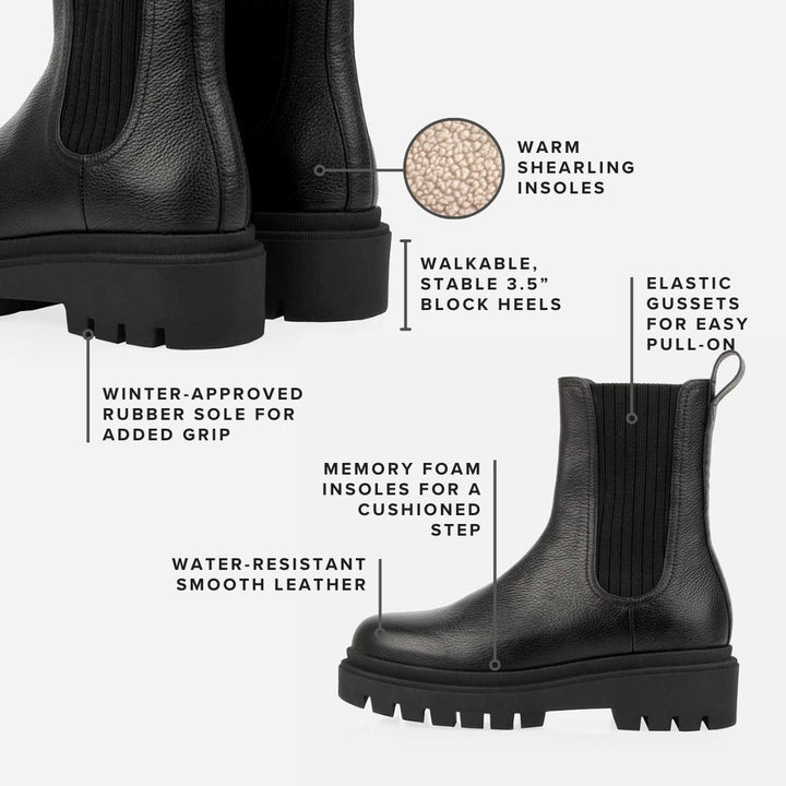 The Alpine Chelsea Boot - Black Pebble