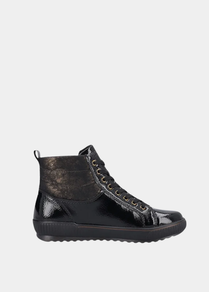 Remonte Black Patent Sneaker Booties