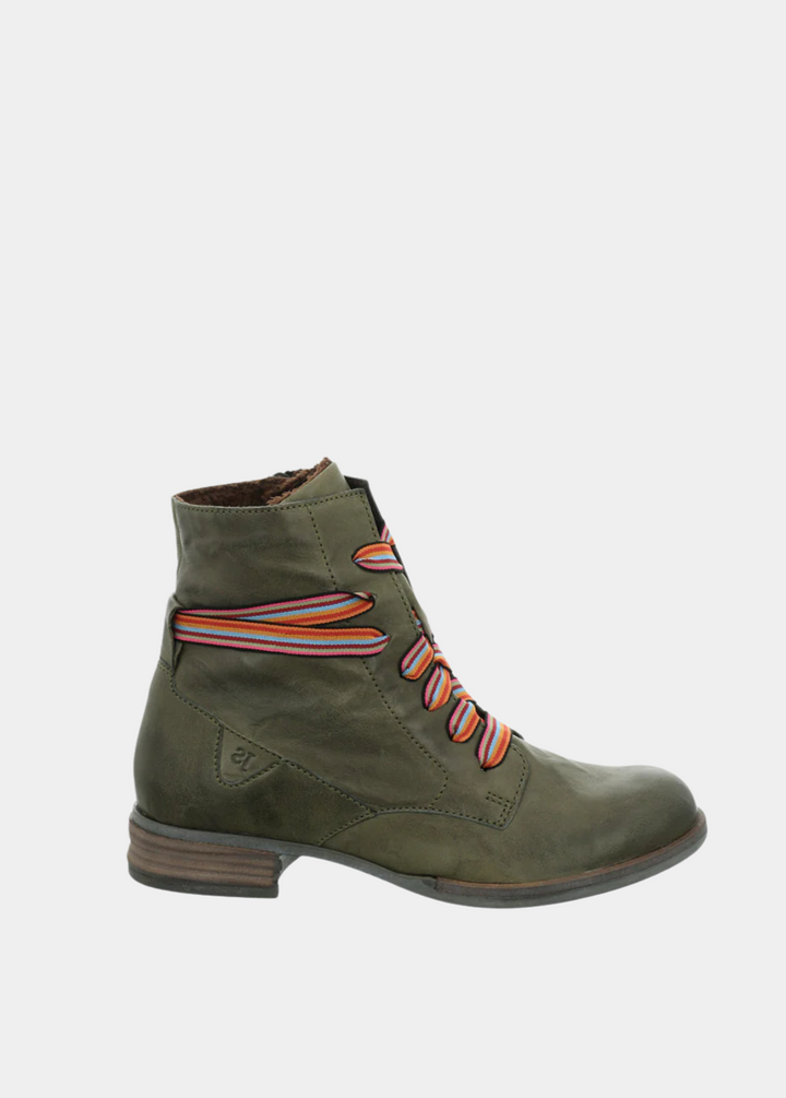 Josef Seibel Trendy Olive Green Lace Up Combat Boots