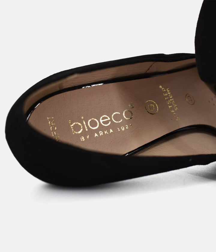 Bioeco Beautiful Suede Bow Heels - Black