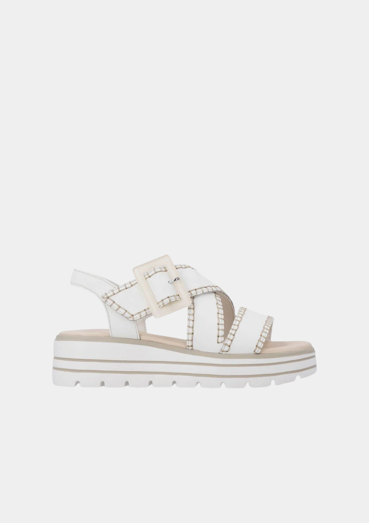 Remonte Boho Chic Whipstitch Platform Sandals - White