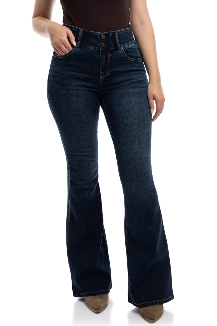 34" High Rise Fit & Lift Shapewear Flare Jeans - Oretha