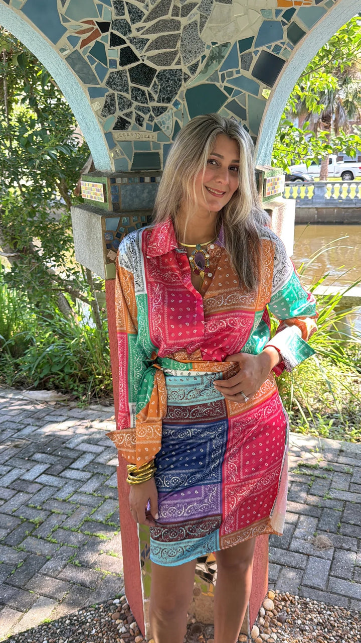Tall Bandana Wrap Midi Dress