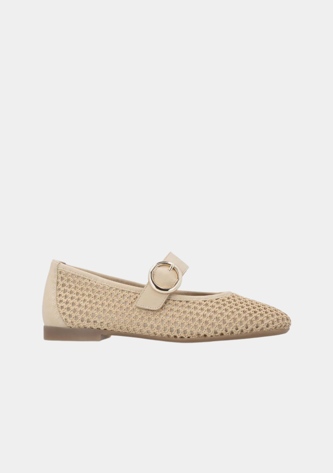 Remonte Modern Suede Mesh Mary Jane Flats - Brown
