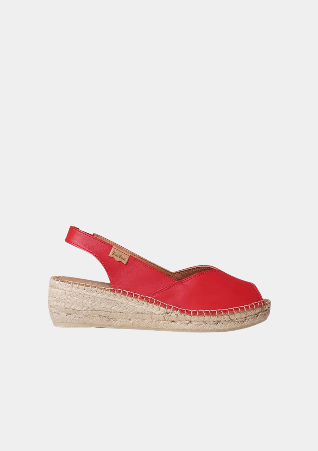 Toni Pons Dressy  Peep Toe Espadrille Wedges - Red